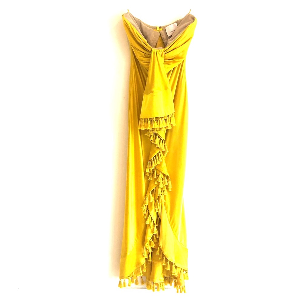Cinq a Sept Elise Silk Strapless tassel-trim dress